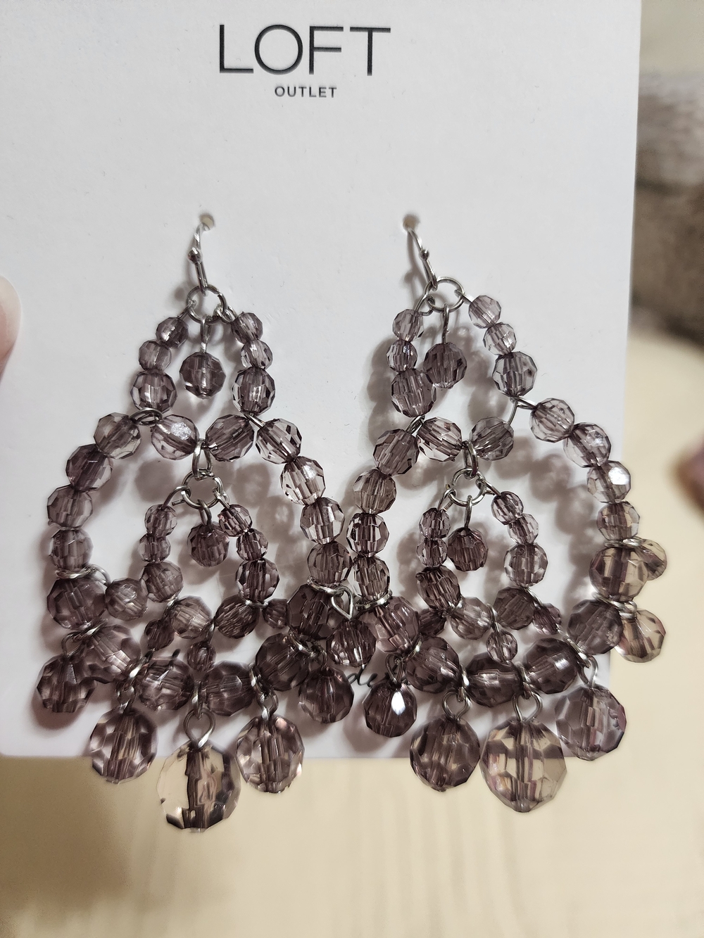 LOFT Outlet Purple Beaded Chandelier Earrings